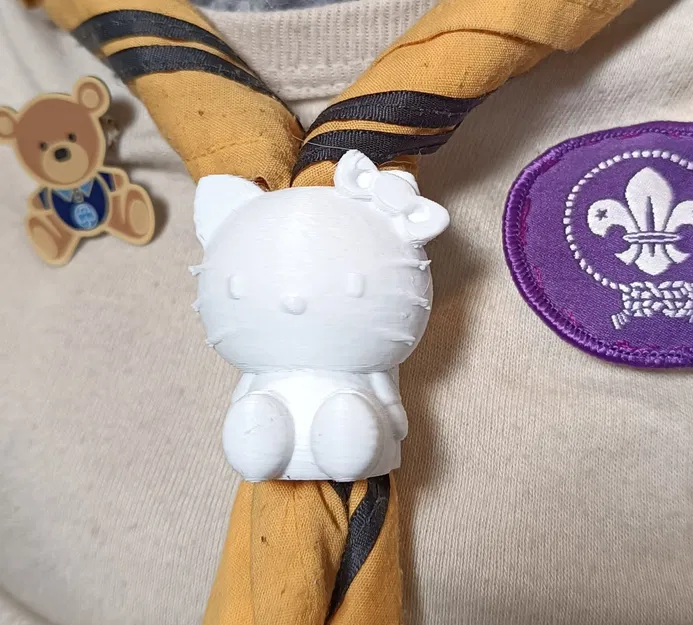 Vòng giữ khăn quàng Hello Kitty Woggle - Dễ in, không cần hỗ trợ - Image 3