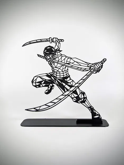 Low Poly Geometric Roronoa Zoro - One Piece - Image 1