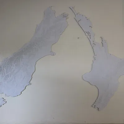 Mô hình địa hình 3D của New Zealand