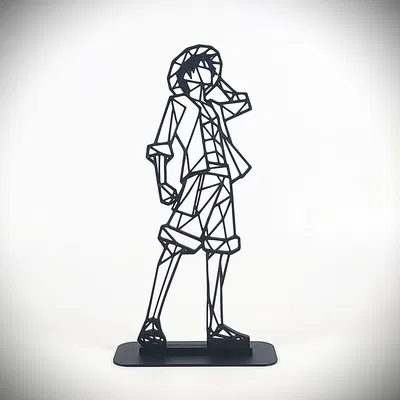 Luffy One Piece Phong Cách Low Poly Geometric