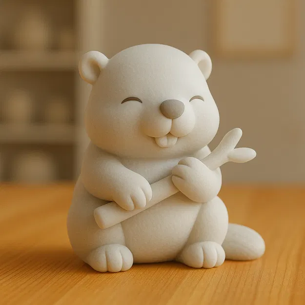 Mô hình chú hải ly dễ thương Beaver Bliss in 3D trang trí - Image 1