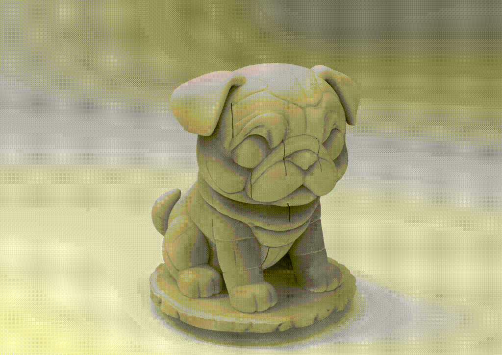 Mô hình 3D chú chó Pug lắp ghép 18 mảnh cực đáng yêu - Thumbnail 1