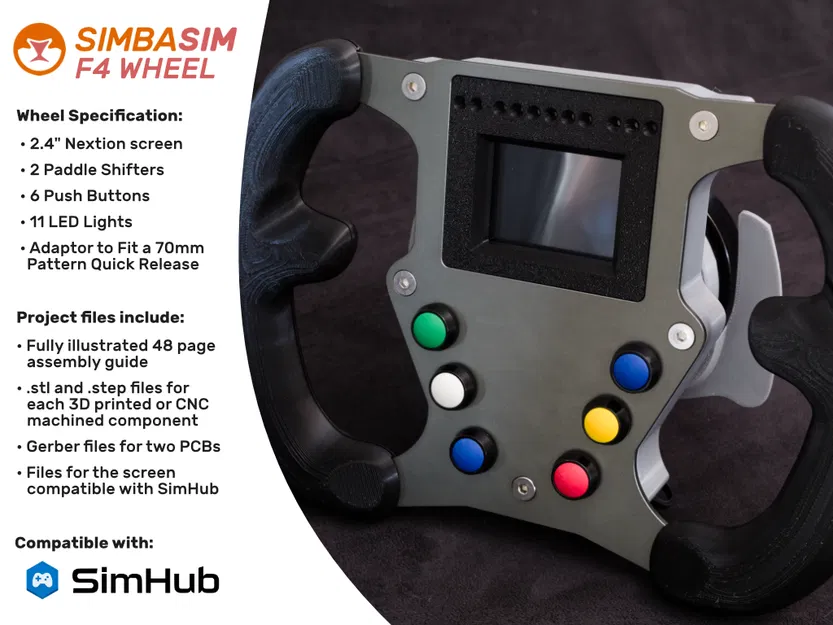 Vô lăng Formula 4 cho SimHub - Image 1