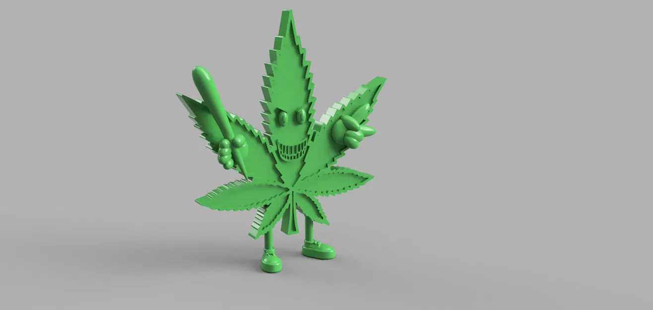 Mô hình trang trí lá cần sa vui nhộn (Funny Weed Sammelfigur) 3D - Image 1