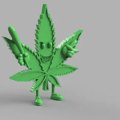 Mô hình trang trí lá cần sa vui nhộn (Funny Weed Sammelfigur) 3D