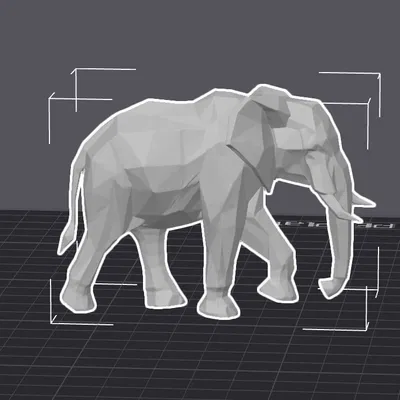Low-Poly Elefant – Mẫu in 3D tối giản