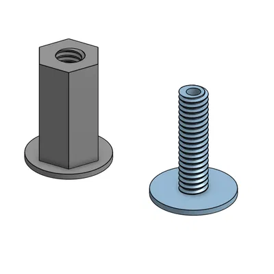 Bộ đệm ren kèm ốc vặn – Tương thích M6 (40 mm)