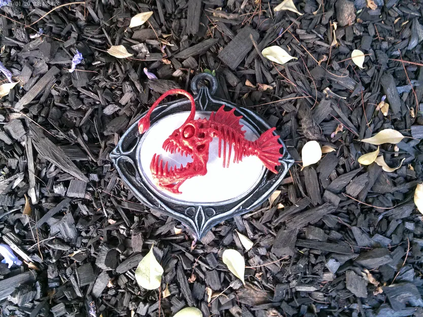 Tượng Treo Tường Khung Xương Cá Anglerfish - Chiến Tích Của Ngư Dân - Image 3