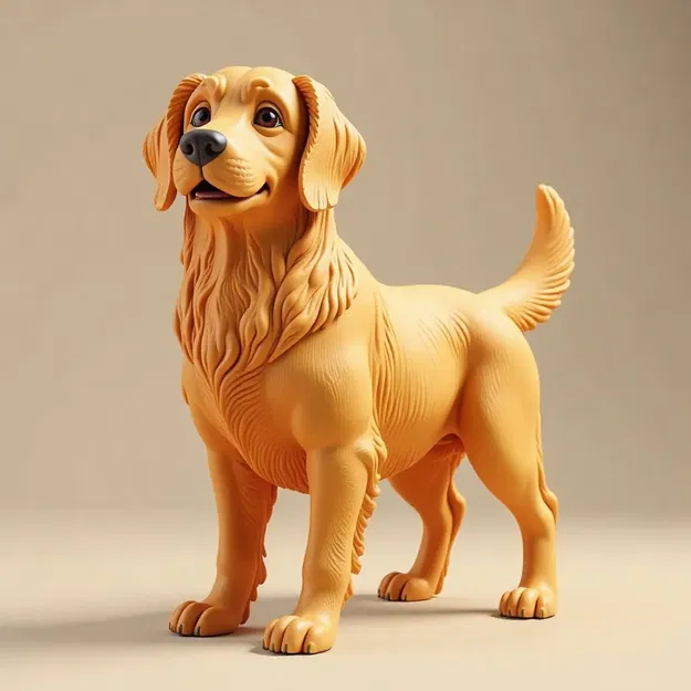 Mô hình chú chó Golden Retriever dễ thương cho dân in 3D - Image 1