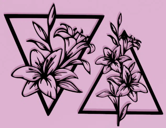 Mô hình trang trí nghệ thuật hoa và tam giác Kroon - In 3D tinh tế - Image 1