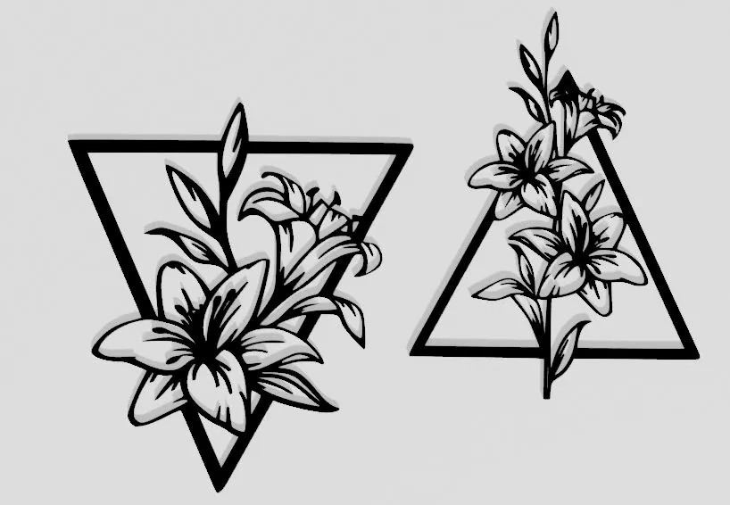 Mô hình trang trí nghệ thuật hoa và tam giác Kroon - In 3D tinh tế - Image 2