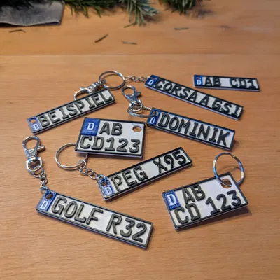 Móc khóa biển số xe Euro (Euro Plate) tùy chỉnh cho ô tô, xe máy