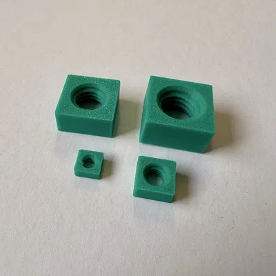 Bộ đai ốc hình vuông M2 - M22 (bao gồm file STEP)