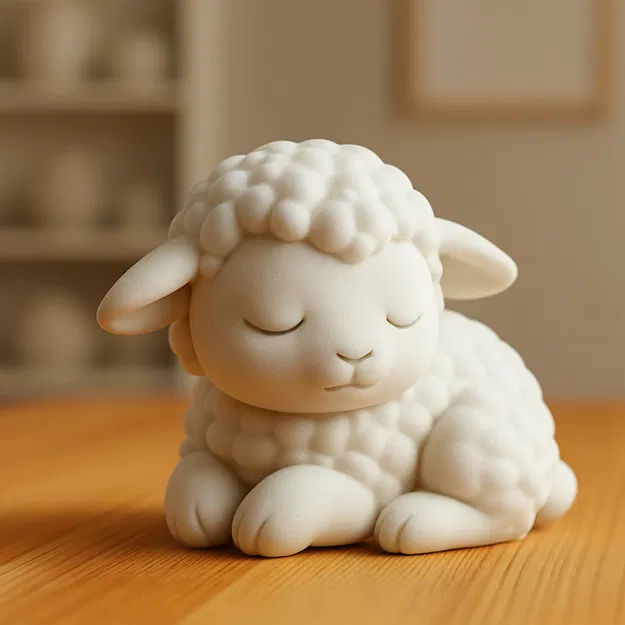 Mô hình chú cừu đang say giấc Slumbering Lamb 3D đáng yêu - Image 1
