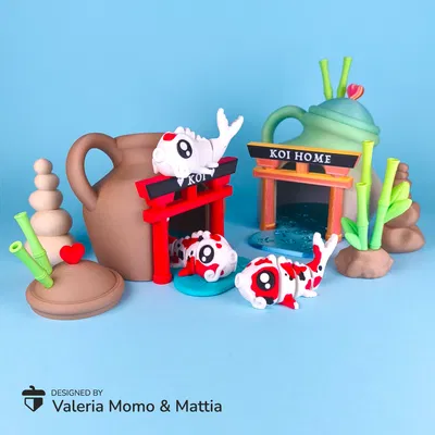 Diorama cho thú cưng Flexi dễ thương, phiên bản Cá Koi (Cá)