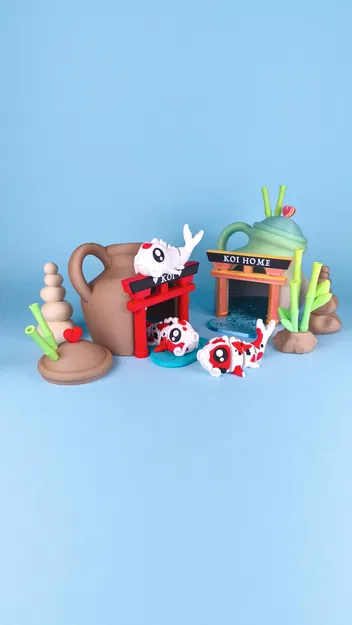 Diorama cho thú cưng Flexi dễ thương, phiên bản Cá Koi (Cá) - Image 10
