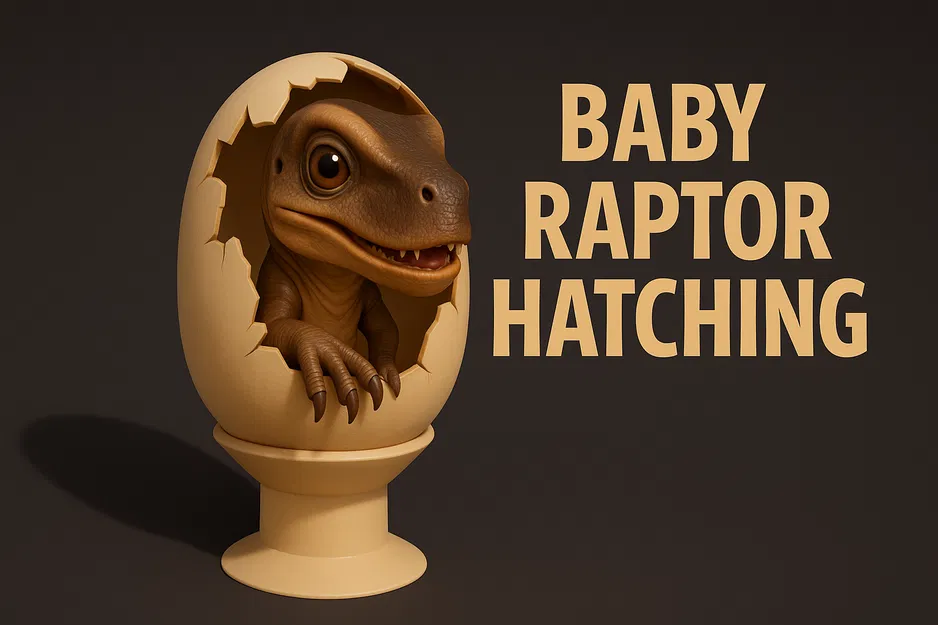 Mô hình bé khủng long Raptor nở từ trứng (Baby Raptor Hatching) - Image 1