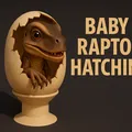 Mô hình bé khủng long Raptor nở từ trứng (Baby Raptor Hatching) - Thumbnail 1