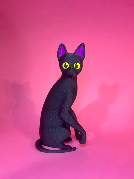 Tượng mèo trang trí Flow Cat - Mô hình in 3D nghệ thuật độc đáo - Image 1