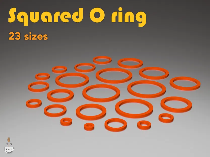 Bộ Gioăng Cao Su Vuông (Squared O ring) 23 Kích Thước In 3D Đa Năng - Image 1
