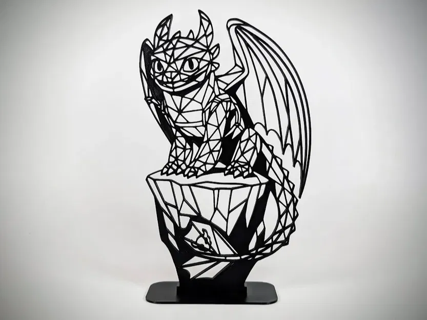 Mô hình Toothless phong cách Low Poly Geometric - Image 1