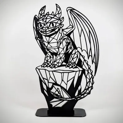 Mô hình Toothless phong cách Low Poly Geometric