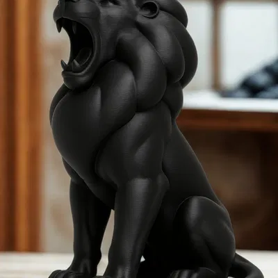 Mô hình sư tử gầm trang trí bàn làm việc ấn tượng