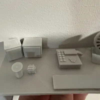 Mô hình bàn làm việc FNaF Desk 3D - Phụ kiện trang trí cho fan game