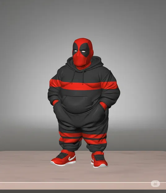 Mô hình Deadpool mập phong cách thập niên 90 - File in 3D cực chất - Image 1