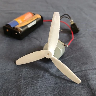 Cánh quạt 3 cánh mini cho động cơ 3V - In 3D dễ dàng
