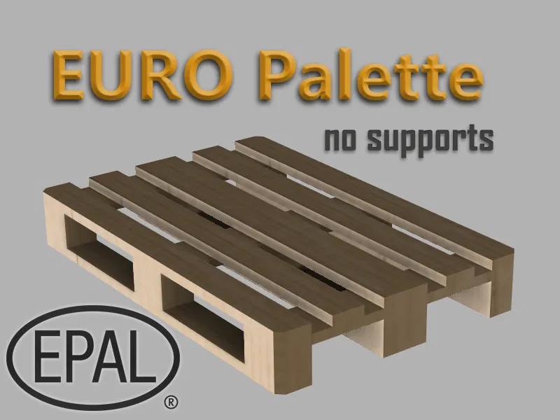 Mô hình Pallet gỗ Euro (EURO Palette) in 3D cực chất, không cần support - Image 1