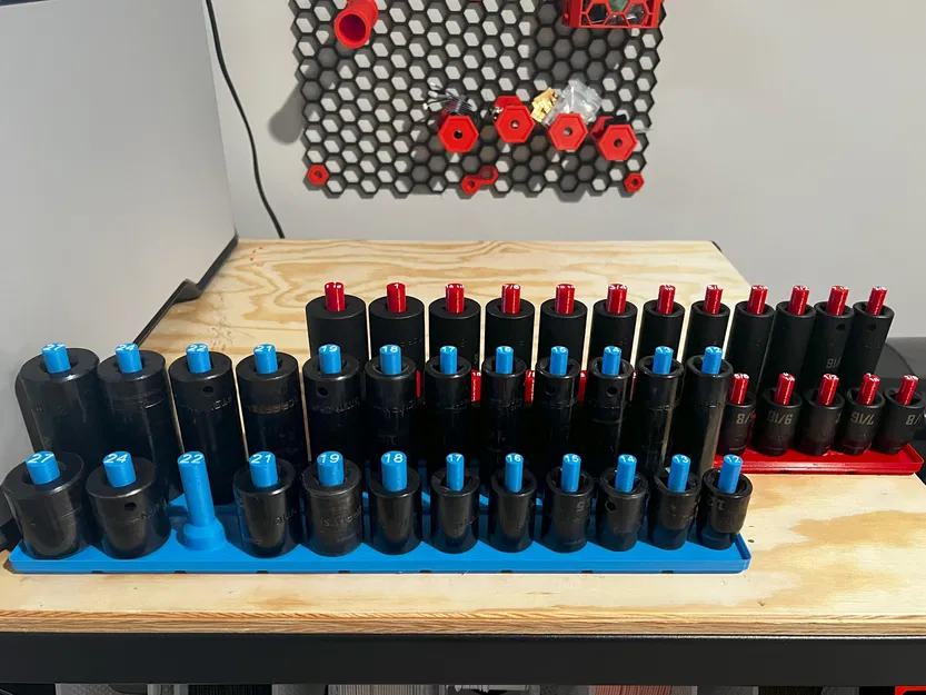 Kệ cắm đầu tuýp 1/2" chuẩn Gridfinity - Hệ Metric & SAE - Image 1