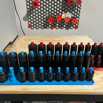 Kệ cắm đầu tuýp 1/2" chuẩn Gridfinity - Hệ Metric & SAE