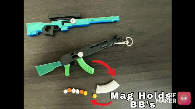 Móc khóa AK47 - Súng bắn bi BB hoạt động được - Thumbnail 1