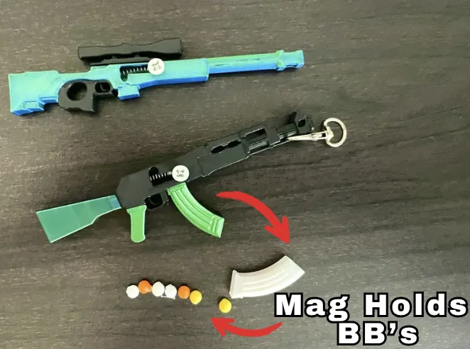 Móc khóa AK47 - Súng bắn bi BB hoạt động được - Image 2