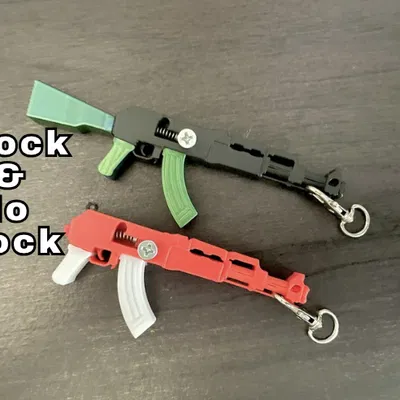 Móc khóa AK47 - Súng bắn bi BB hoạt động được