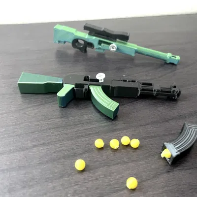 Móc khóa AK47 - Súng bắn bi BB hoạt động được