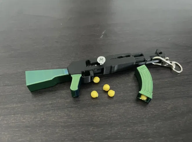 Móc khóa AK47 - Súng bắn bi BB hoạt động được - Image 5