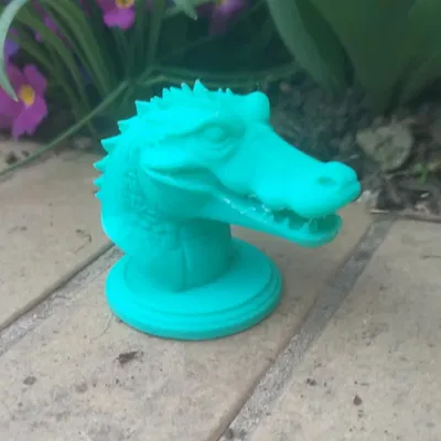 Tượng đầu cá sấu trang trí 3D ấn tượng - File in 3D độc đáo