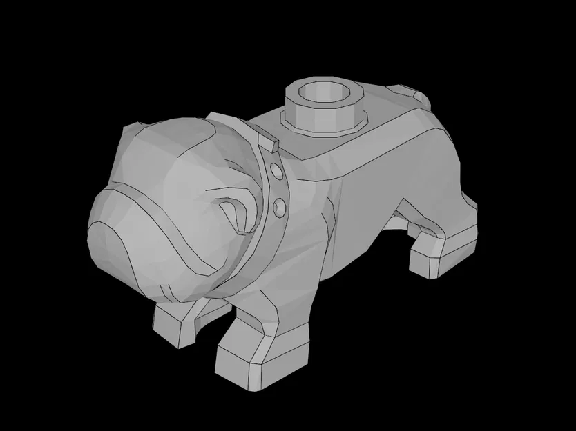 Mô hình chú chó Bulldog tương thích Lego - Đồ chơi in 3D sáng tạo - Image 1