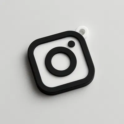 Móc khóa logo Instagram kèm khe cắm chip NFC (25mm)