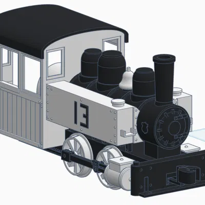 0-4-0 Industrial Tank Engine - Mô hình đầu máy hơi nước in 3D