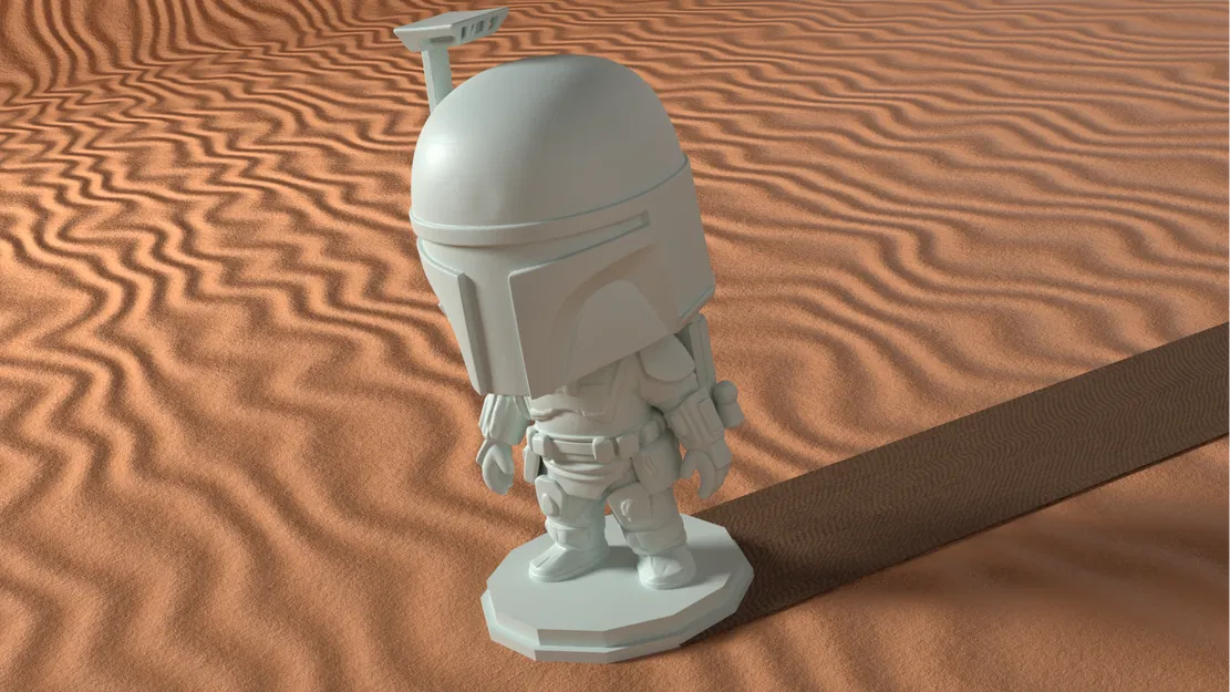 Mô hình 3D Boba Fett phiên bản Chibi siêu đáng yêu cho fan Star Wars - Image 1