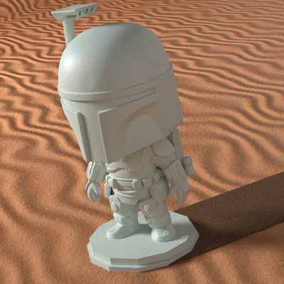 Mô hình 3D Boba Fett phiên bản Chibi siêu đáng yêu cho fan Star Wars
