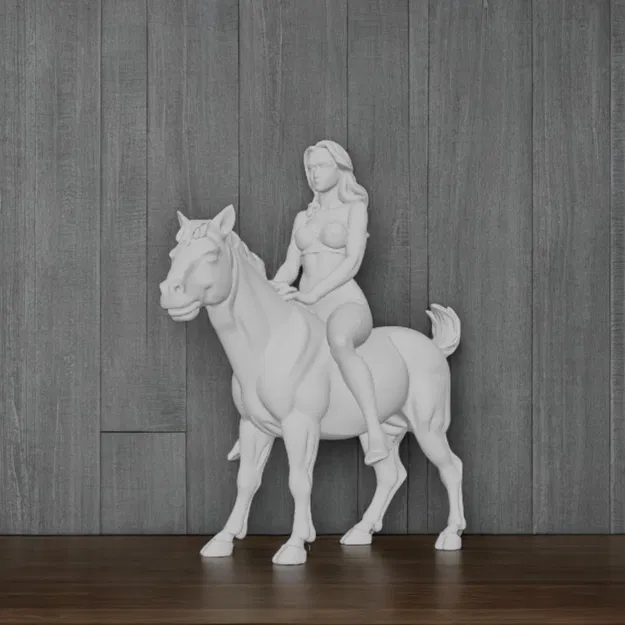 Mô hình nữ chiến binh cưỡi ngựa 3D độc đáo để trưng bày - Image 1