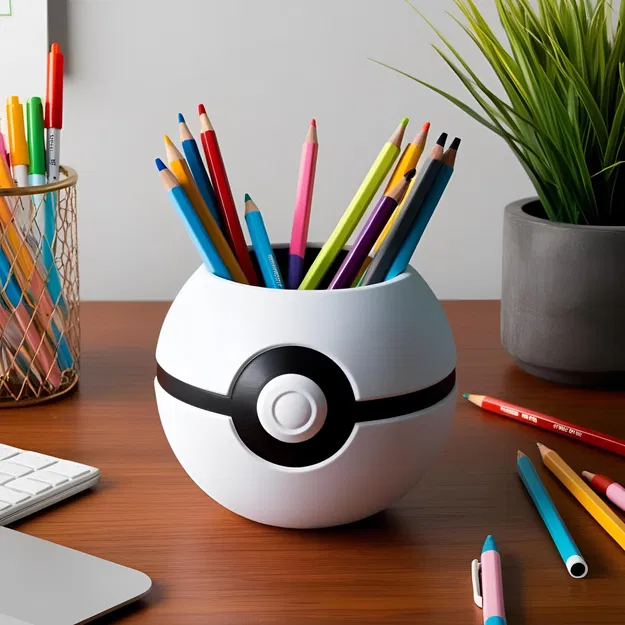 Ống Cắm Bút Pokeball, Giá Đỡ Bút Pokeball Độc Đáo - Image 1