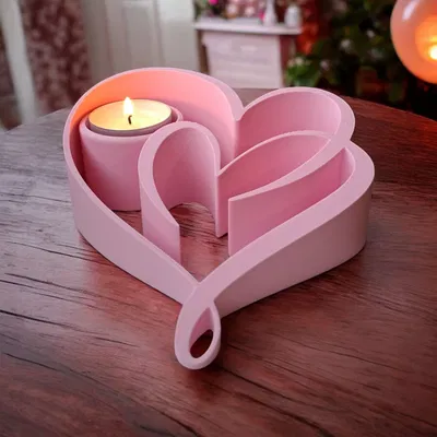 Giá nến tealight "Hai Trái Tim" - Quà tặng Valentine lãng mạn