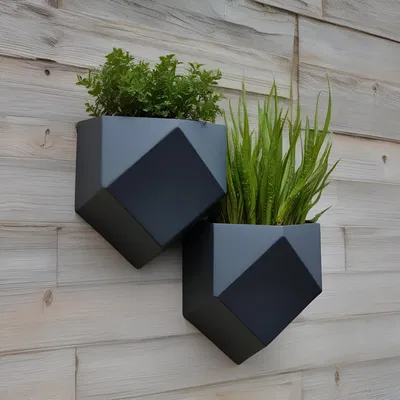 Chậu Cây Treo Tường Low Poly Hiện Đại