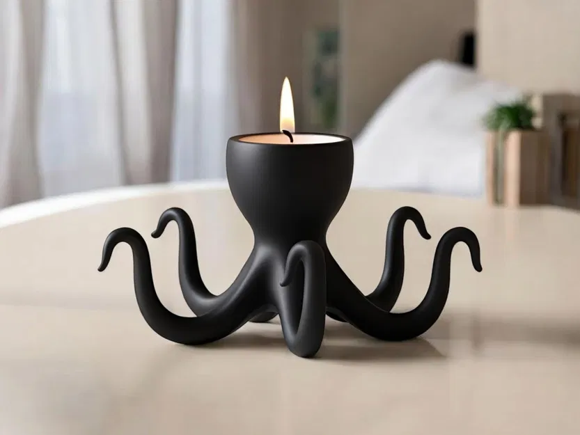Đế nến Tealight hình bạch tuộc phong cách tối giản - Image 1