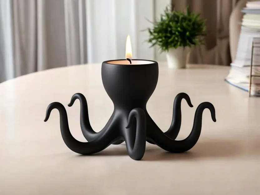 Đế nến Tealight hình bạch tuộc phong cách tối giản - Image 2